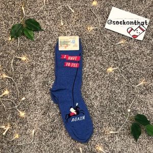 NEW I Have to Pee ... Again Blue Q Socks Women's Crew Height Funny Cute NWT